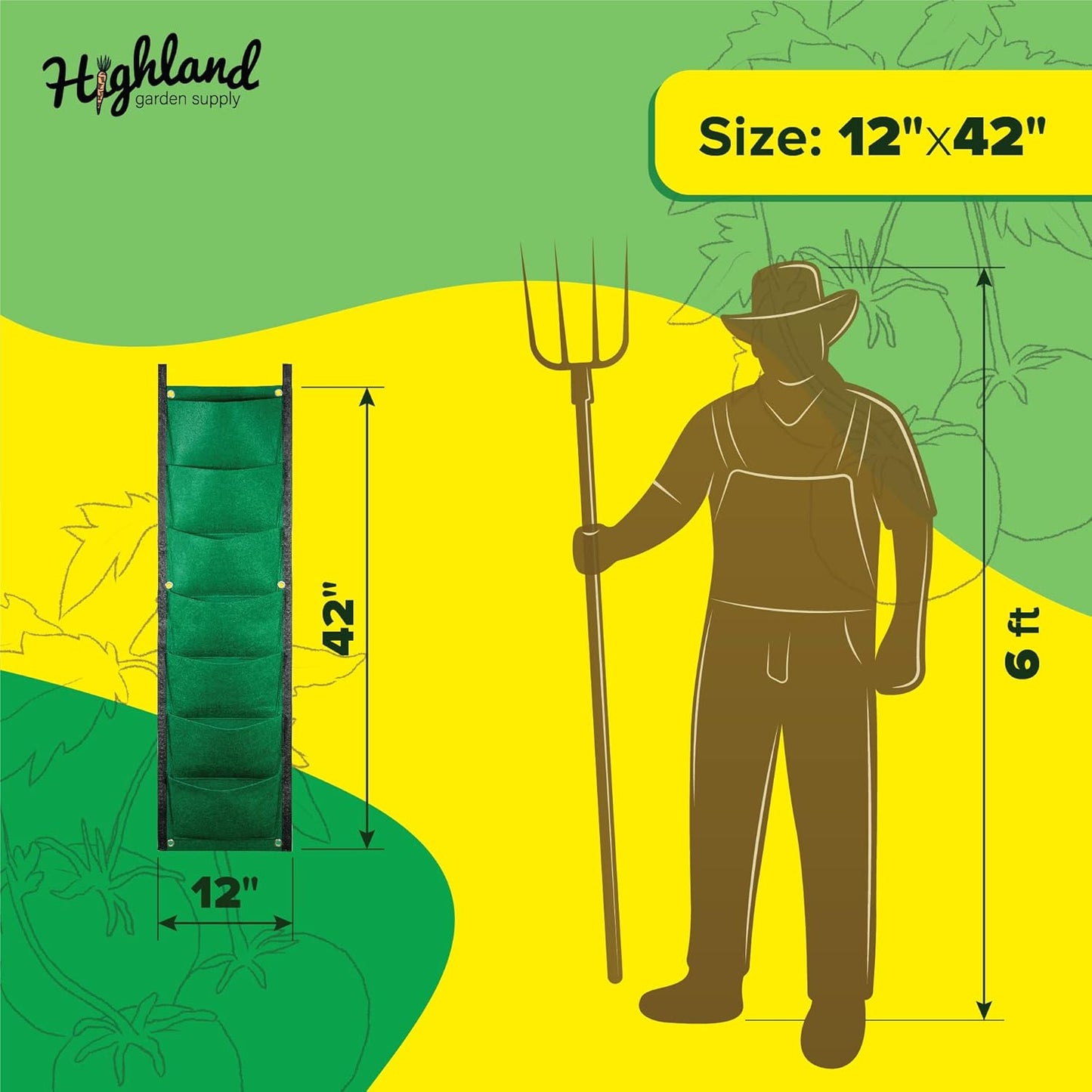 Hanging Vertical Garden Planter 7 Bag Flower Pouch Living Wall Planter Indoor Hanging Herb Garden Wall Plant Pocket