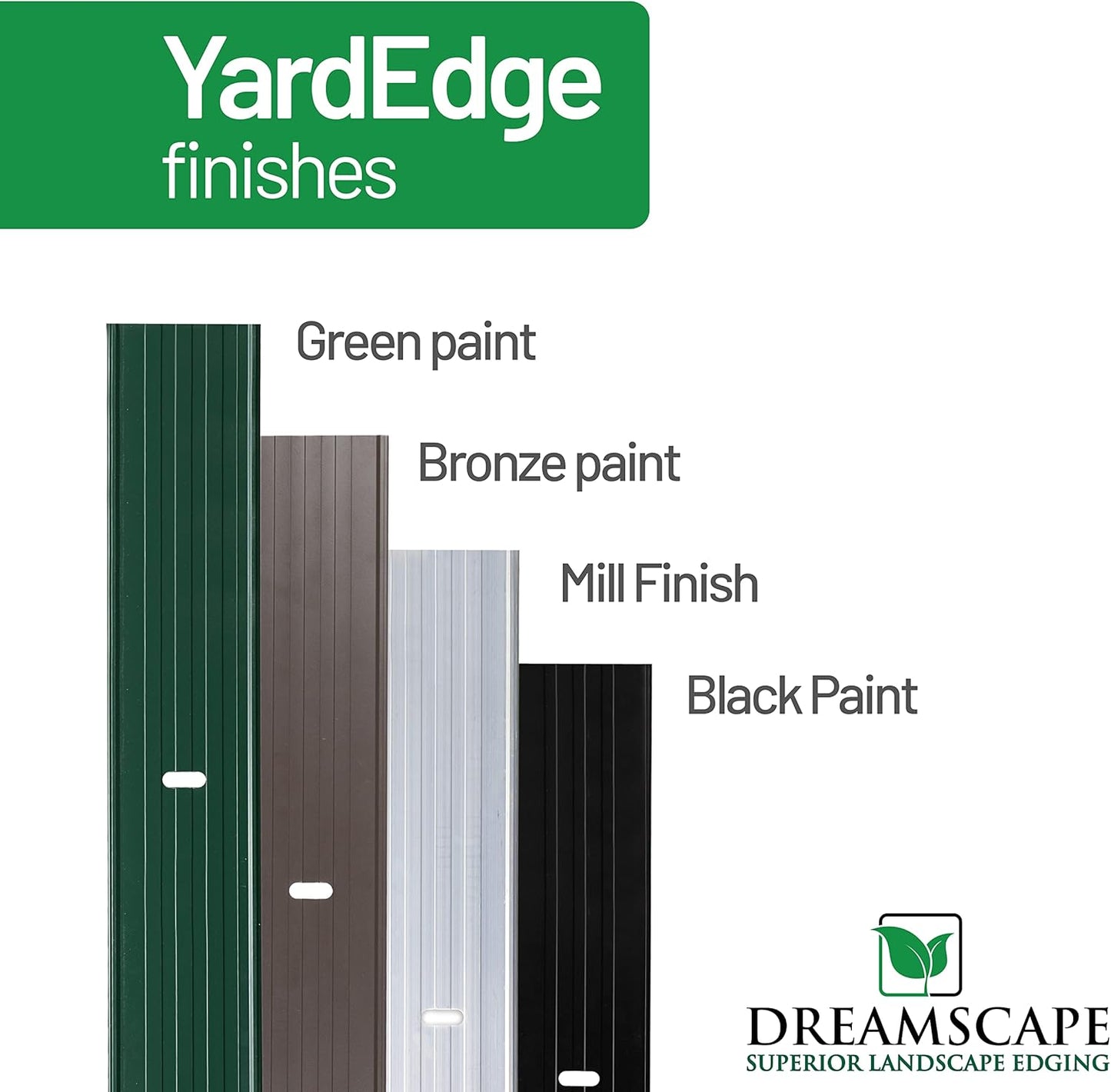 Dreamscape YardEdge Aluminum Landscape Edging - 4 Strips, 6ft Each (24ft Total), Black Duraflex Paint - Professional Quality Landscaping Border, Metal Divider for Lawn, Garden, Flowerbed
