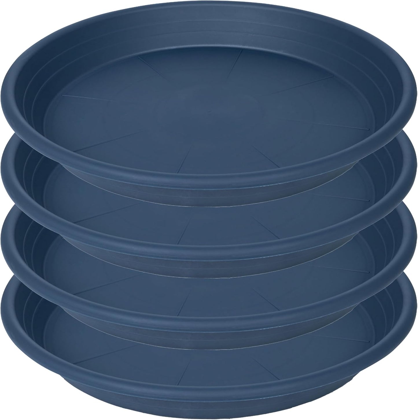 4 Pack of 16 inch Plant Saucer, Large Plant Tray, Heavy Sturdy Plant Drainage Tray for Indoors, Bird Bath Bowls, Sturdy Plastic Pot Tray for Planter (Blue)