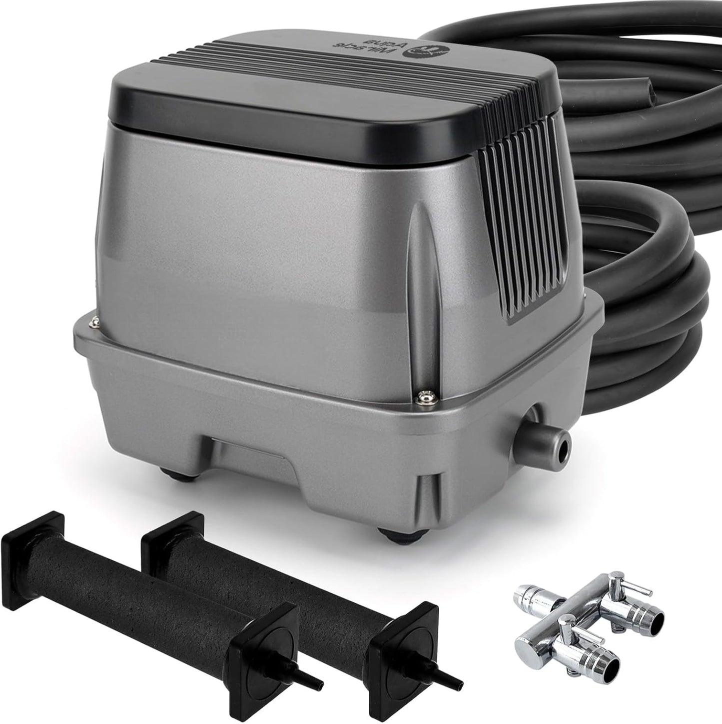 AquaMiracle Koi Pond Aerator Pond Air Pump for Outdoor Ponds 5000-10000 Gallons, All-in-One Aeration Kit with Self-Sinking Airline Flow Control Rubber Air Diffuser