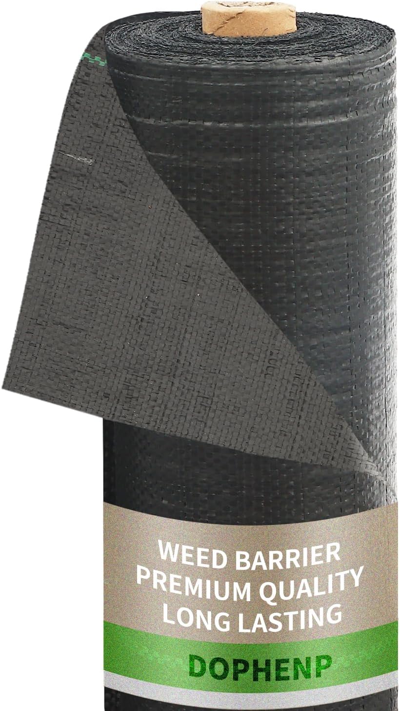 3x100ft 3.2OZ,Weed Barrier Landscape Fabric Heavy Duty, Woven Weed Control Fabric, High Permeability Good for Flower Bed, Geotextile Fabric Underlayment, Driveway (3.2ft*49ft)
