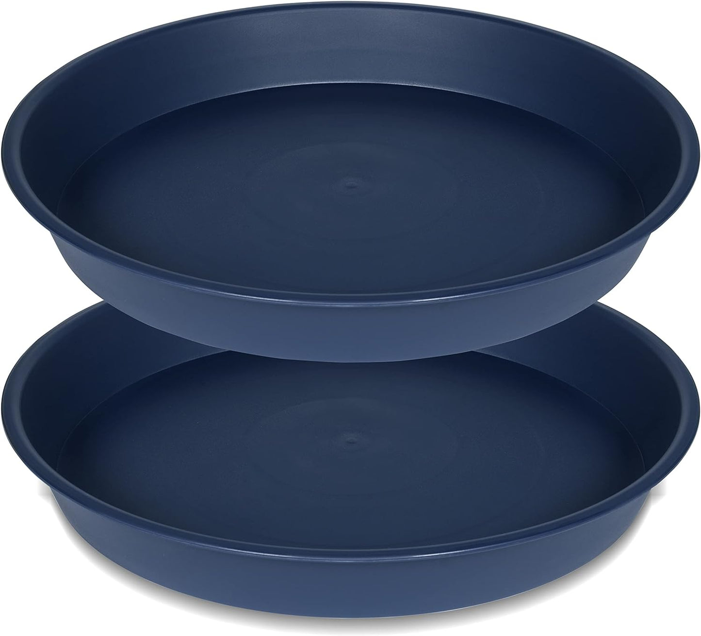 2 Pack of 14 inch Plant Saucers Bird Bath Bow Round, Plastic Plant Saucer Tray for Pots, White Planters for Indoor Plants, Plant Trays for Planter 12-15" (14", Blue)