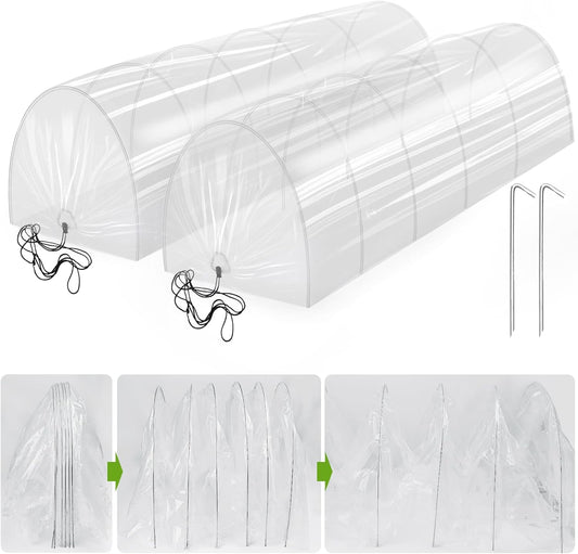 2 in 1 Mini Greenhouse Tunnel Greenhouses,Green Houses for Outside Garden Cloche Tunne Cover Garden Hoops Raised Beds,Outdoor Green House Kits to Build for Outside Winter (1)