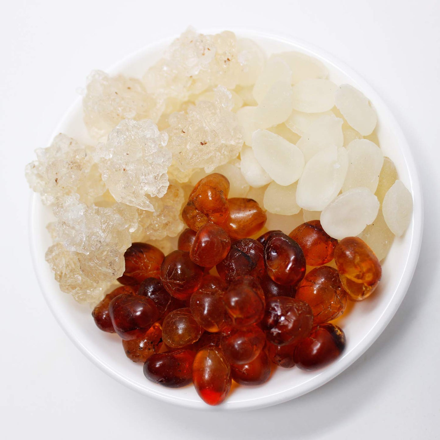 DABC OAK LAND Wild Peach Gum, Snow Swallow, Snow Lotus Seed (Saponified Rice) Beauty, Detox and Dampness Set, 100% Natural Boosting for Skin & Health, Food Additives Free 1LB each bag, total 3LB