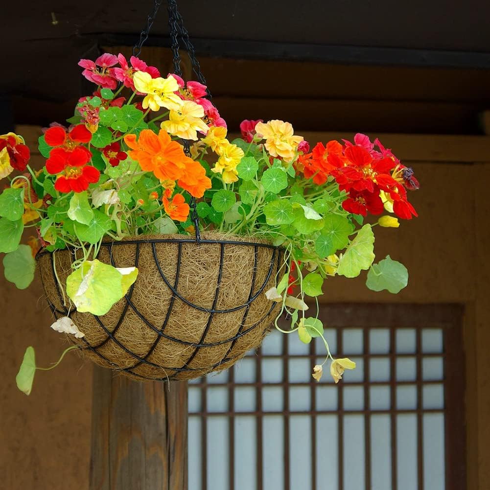 4PCS Coco Liner for Hanging Basket 20 Inch Round 100% Natural Planter Liner Replacement Plant Basket Liners Coco Fiber Liner for Garden Planters Coconut Coir Liner Flower Pot for Hanging Basket