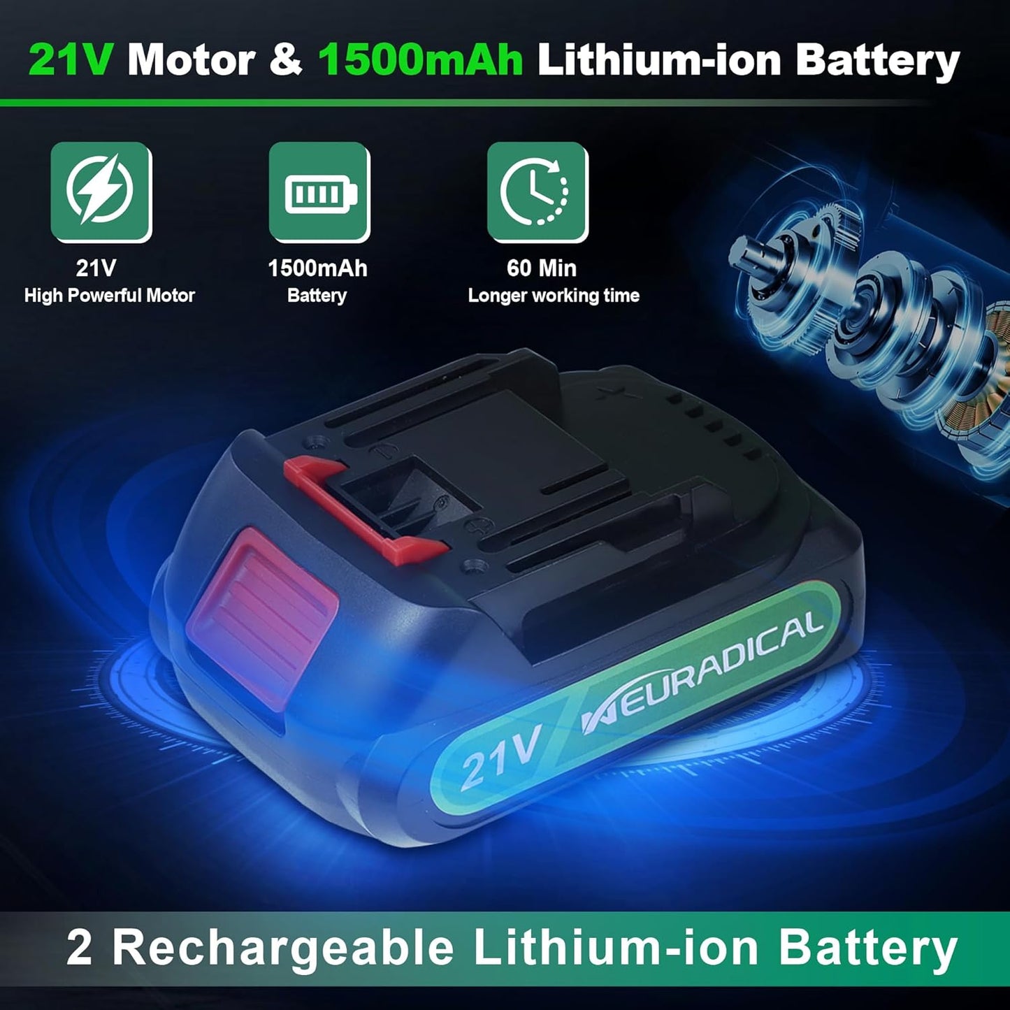 21V Electric Cordless Hedge Trimmers with 2 Rechargeable Battery - Electric Bush Trimmer Cordless Grass Shears Handheld Grass Cutter, Shrubbery Trimmer Hedge Shear for Garden and Lawn