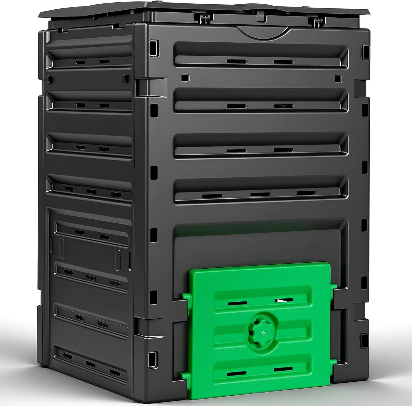 F2C Compost Bin Outdoor Composter BPA Free Material -120 Gallon (450L) Large Compost Bin Aerating Outdoor Compost Box Easy Assembling, Lightweight, Fast Creation of Fertile Soil, Black