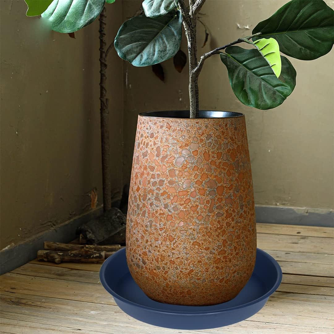 3 Pack of 20 22 inch Plant Saucer (19.2 Inch Base), 3.6" Depth Tray, Large Deep Garden Plastic Flower Planter Plant Trays for Indoors Outdoor Bath Bath (22", Blue)