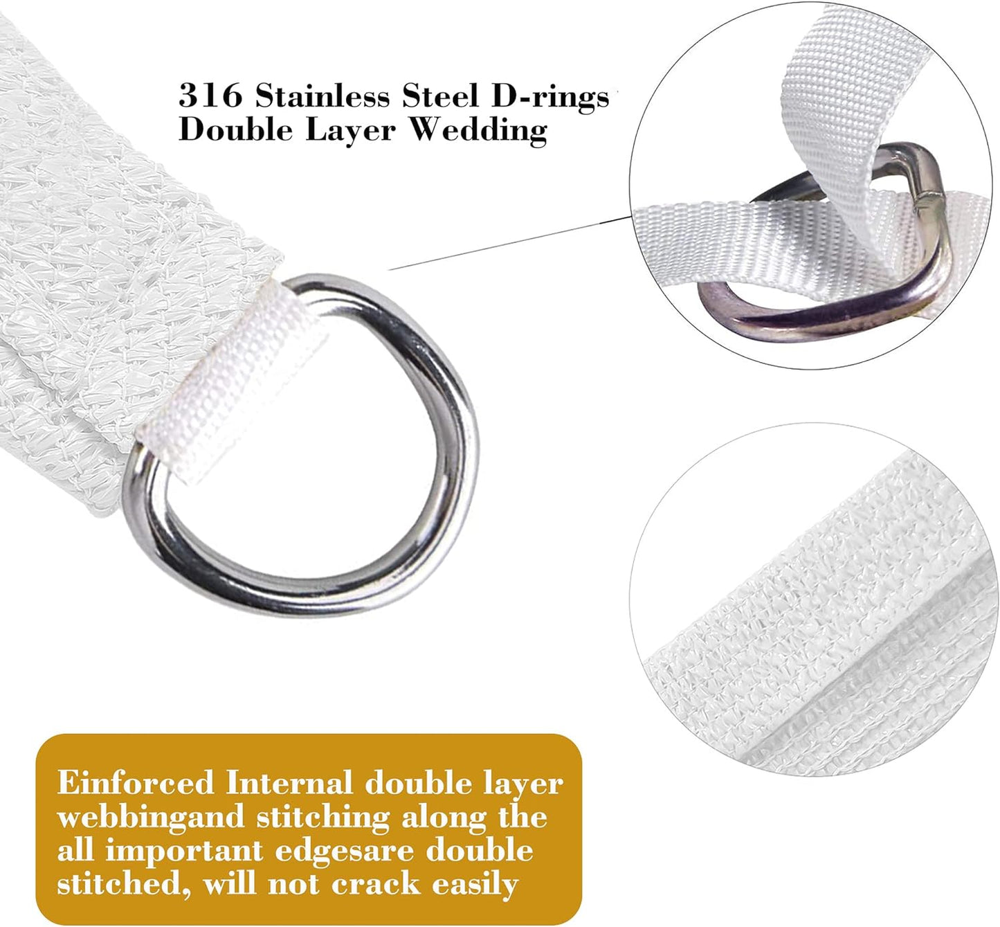 10' x 13' White Rectangle Sun Shade Sail SSP1212 Canopy Durable Fabric UV Block Awning,We Make Custom Orders