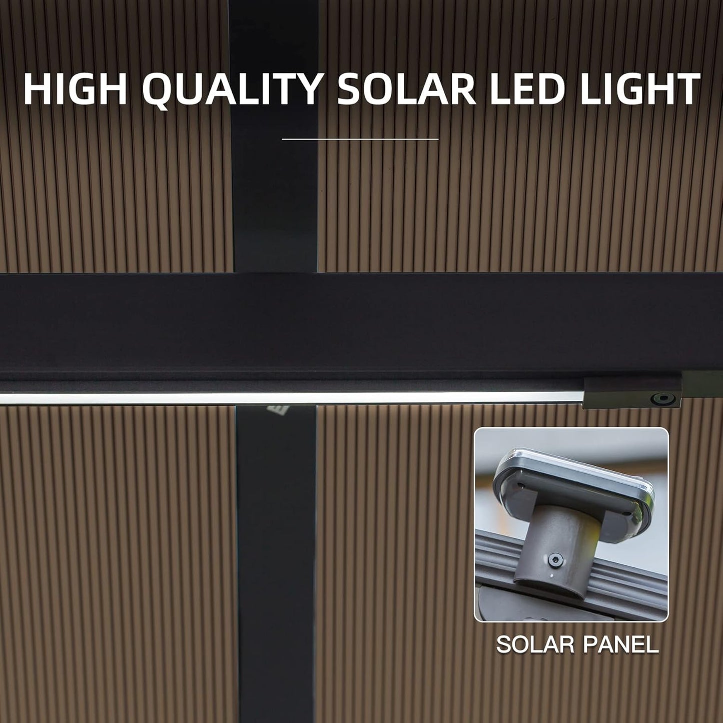 Domi Porch Outdoor Patio Swing with Adjustable Hardtop Polycarbonate Canopy, 3-seat Swing Chair Bench with Solar LED Light for Backyard Yard Poolside Porch Lawn, Cushion and Pillows Included