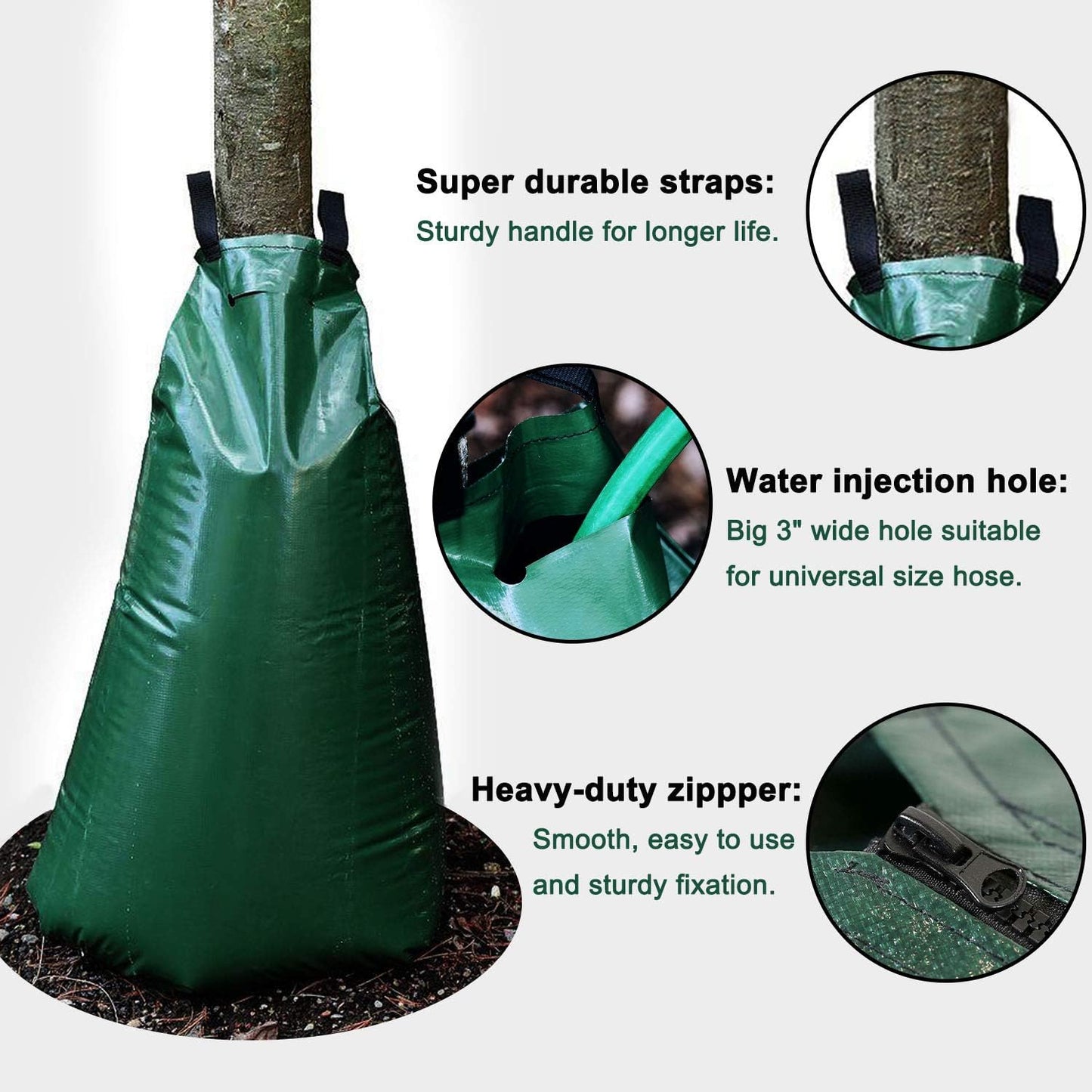 20 Gallon Tree Watering Bags, Reusable, Heavy Duty, Slow Release Water Bags for Trees, Premium PVC Tree Drip Irrigation Bags 5 Pack