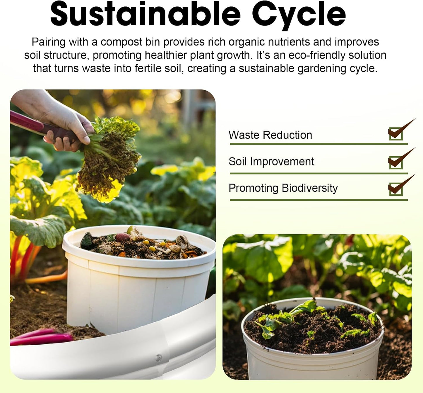 2x2x1ft Round Galvanized Raised Garden Bed Outdoor Metal Planter Box Raised Beds for Gardening,Vegetables,Fruits,Flowers & Herbs (Silver)