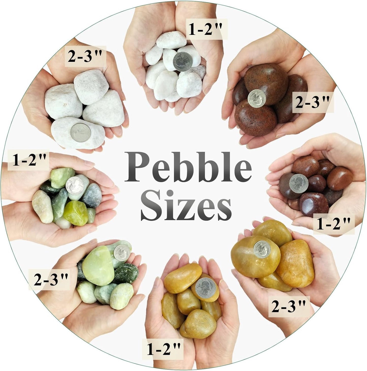 40 lbs Yellow River Rocks for Landscaping, 2-3 Inch Polished Pebbles for Indoor Plants, Decorative Rocks Stones for Vases, Aquariums, Fountains, Pathways, Backyard and Garden