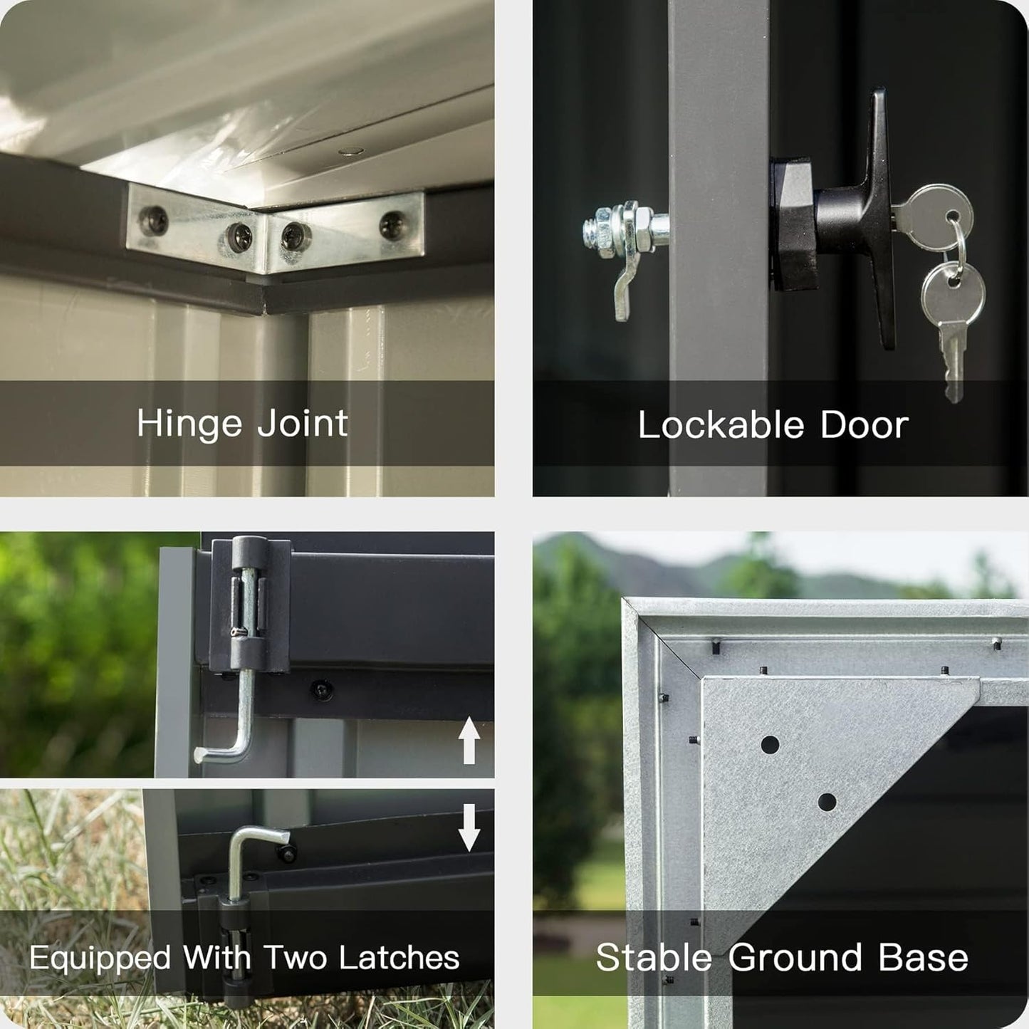 Domi Outdoor Storage Shed 5' x 3’, Metal Garden Shed with Galvanized Steel Frame for Bike, Tools, Lawn Mowers, Pool Toys, Outdoor Storage Cabinet with Lockable Door for Garden Lawn Patio (Dark Grey)