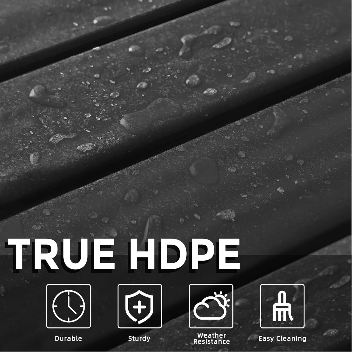 Adirondack Side Table Outdoor, HDPE Small Outdoor Table for Patio,Outside End Table for Porch, Deck, Pool, Weather Resistant/Easy Maintenance/Indoor or Outdoor Use, Back