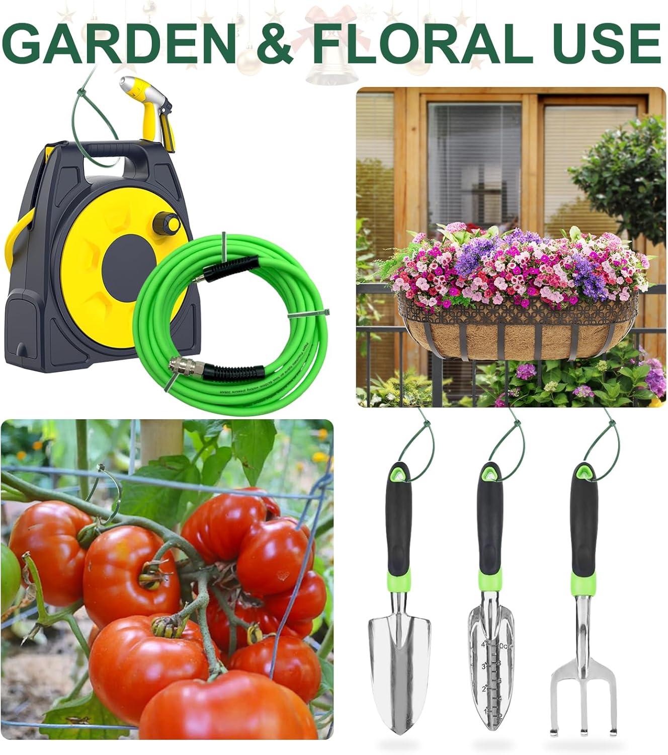 Green Zip Ties 8", 1000 Pack, Cable Ties UV Resistant, Wire Ties 40 lbs Tensile Strength for Garden, Plants, Fence, Holiday Lights, Yakobela