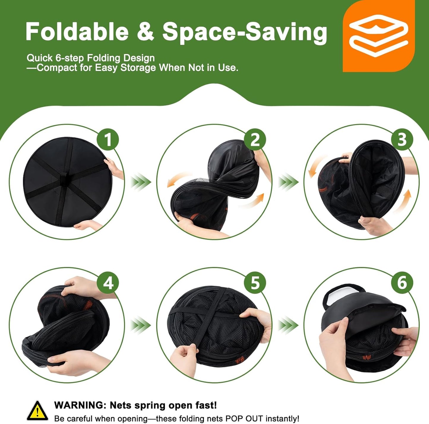 Desy & Feeci Herb Drying Rack-2ft Diameter 6 Layer Folding Mesh Hanging Basket Dryer Net with Zippers for Seeds Flowers Buds Plants Garden Outdoor Bumper Harvest(D24xH47 inch)