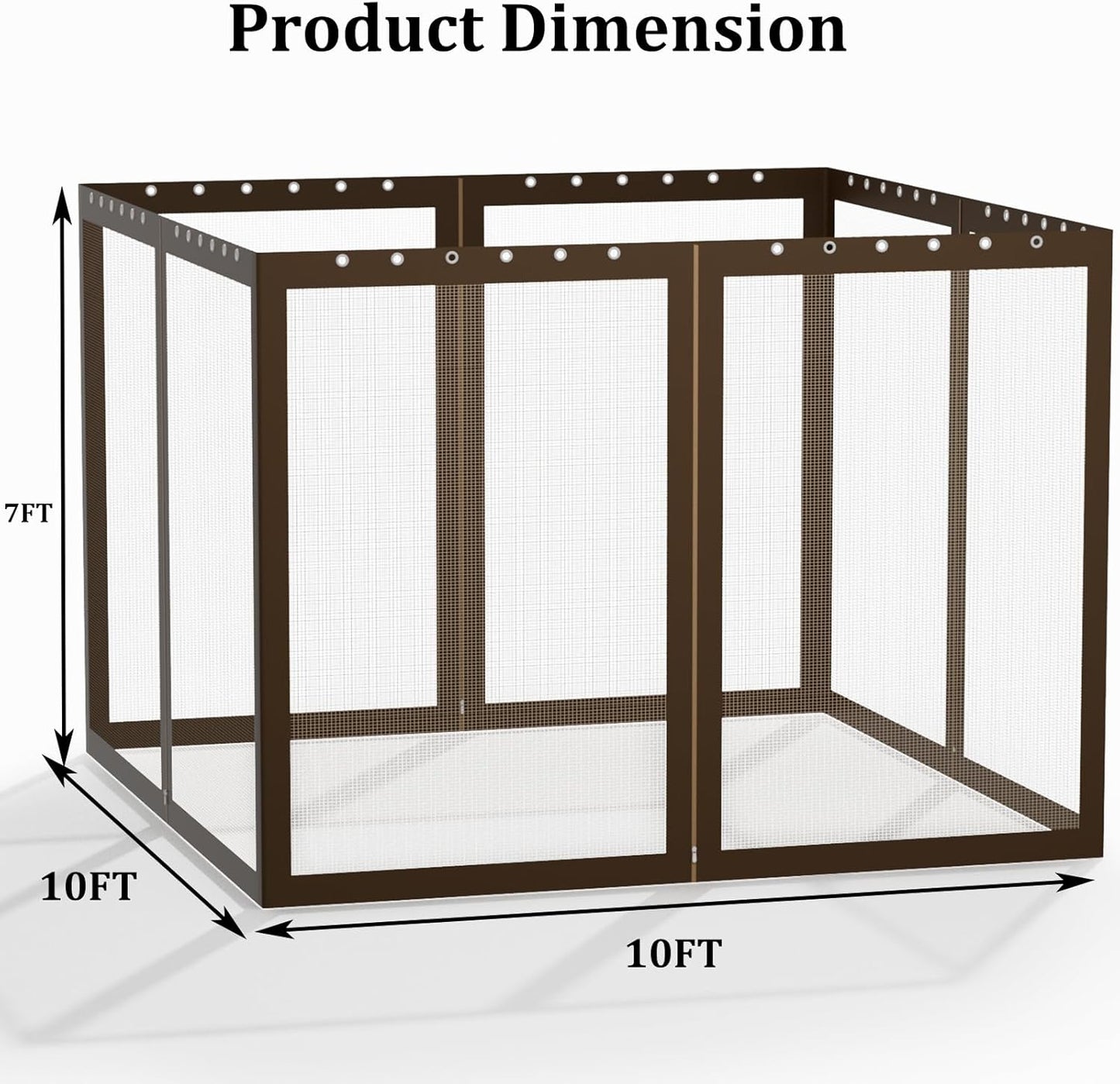 Gazebo Replacement Netting Screen Mosquito Net Screen Walls for 10 x 10 ft Outdoor Gazebo Canopy, 4-Panel with Double Zippers for Outdoor Patio (Only Netting)