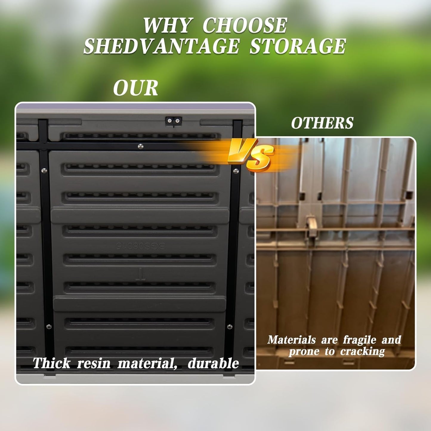 100 Gallon Plus Outdoor Storage Box Waterproof Lockable Resin Deck Box Large, Patio Storage Bin for Pool Accessories Cushion Furniture, Garden Tools, UV-Resistant Outside Delivery Brown