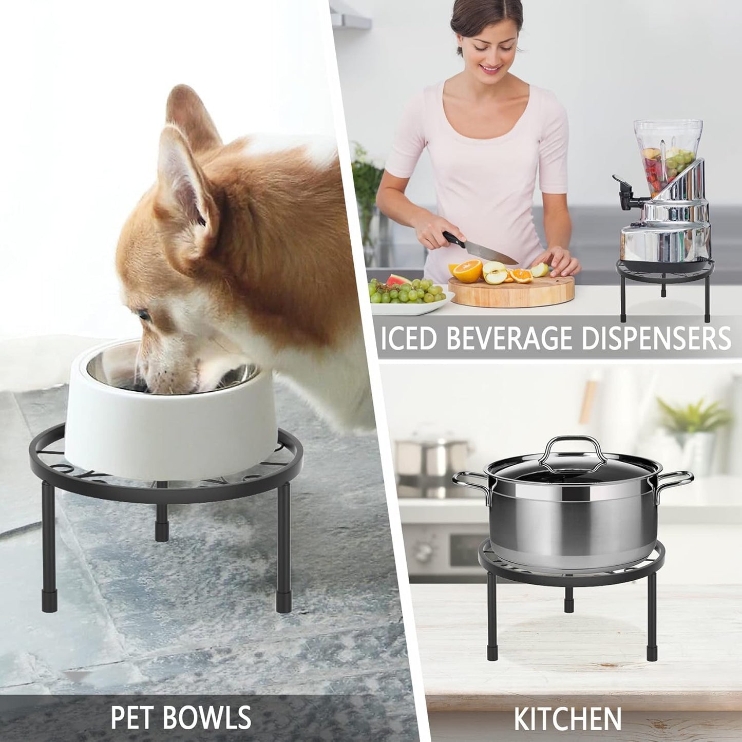 5-Pack Decent Metal Plant Stands, Heavy Duty Flower Pot Stands for Multiple Plant, Anti-Rust Iron Plant Pot Shelf, Decoration Racks for Home Indoor and Outdoor (5 Pack Black)