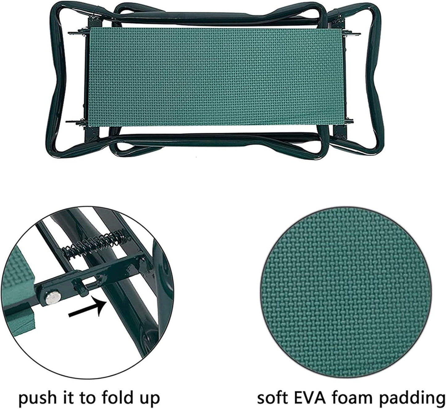 Foldable Garden Kneeler and Seat Heavy Duty Gardening Bench Soft Cushion Seat with Tool Pouch and Kneeling Pad