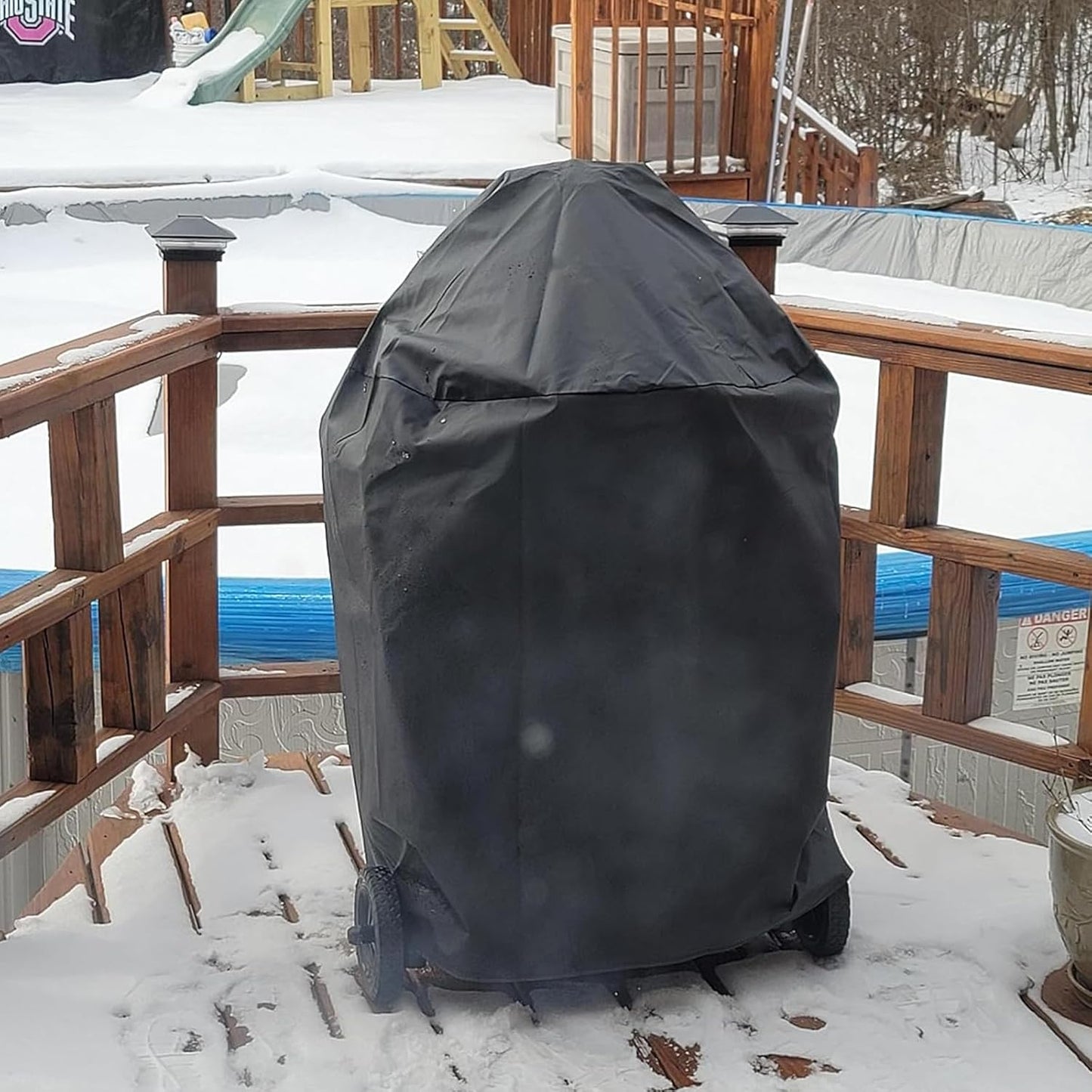 Grill Cover for 6755 Char-Griller Akorn Kamado Charcoal Grill Smoker and Premium Kettle, for Cuisinart CGG-999, 600D Heavy Duty Waterproof UV Resistant Cover, Outdoor Barbeque Grill Accessories