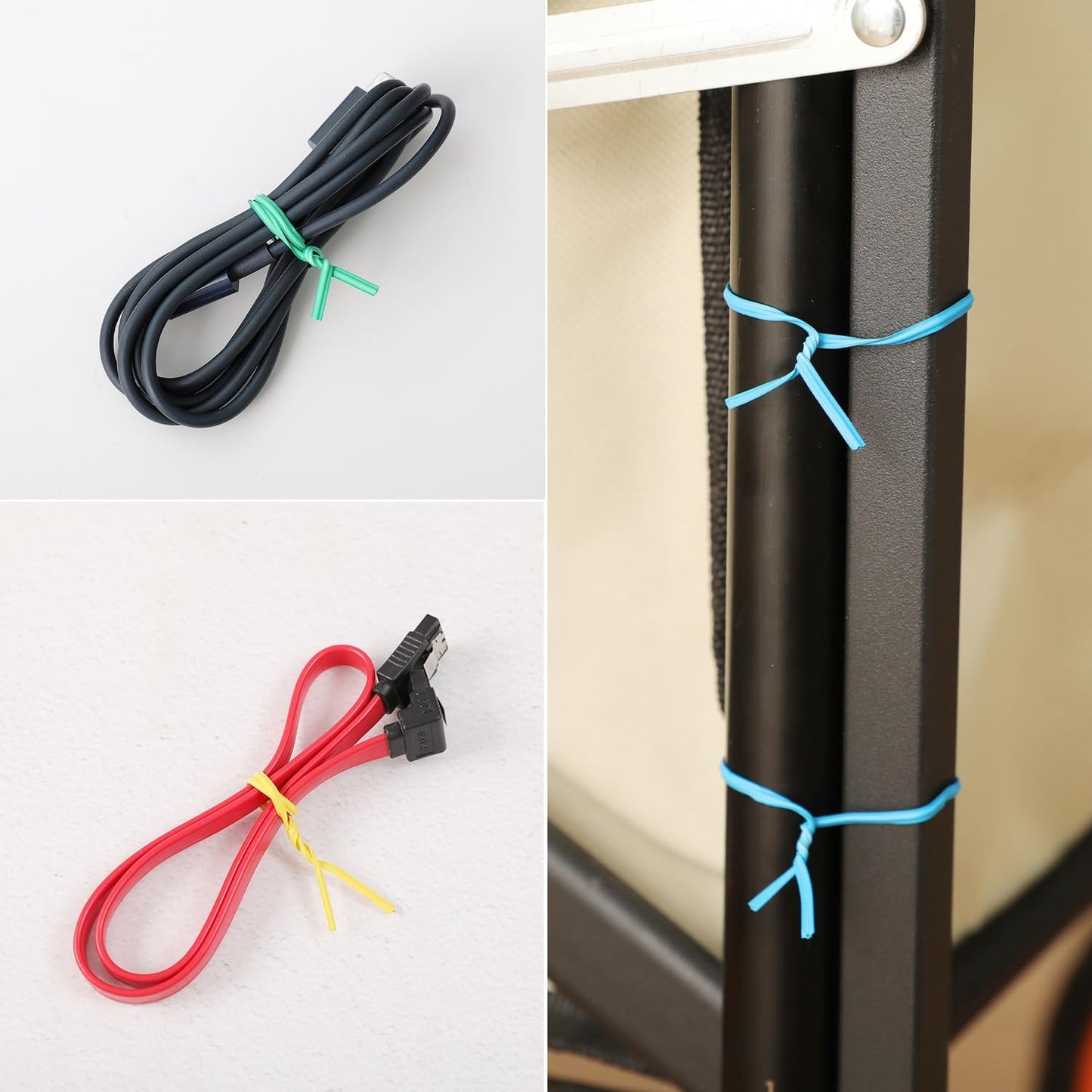 300 Pcs 6 inch Black Plastic Twist Ties, Cable Ties, for Bags, Gardening Tools