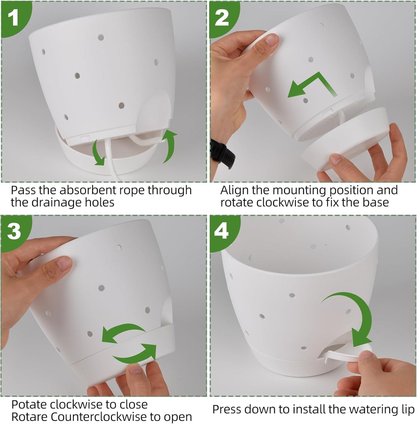 6 Inch Orchid Pots with Holes, 2 Pack Self Watering Planters for Orchids Plastic Orchid Pot Plant Flower Pots for Orchids Indoor Outdoor (White)