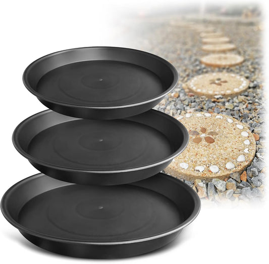 U0U 3 Size Round Stepping Stone Mold,10" 11.4" 12.6" Cement Molds for Concrete,Plastic Concrete Molds for Casting Garden Pathmate Pavement Precast and Forms Walkway