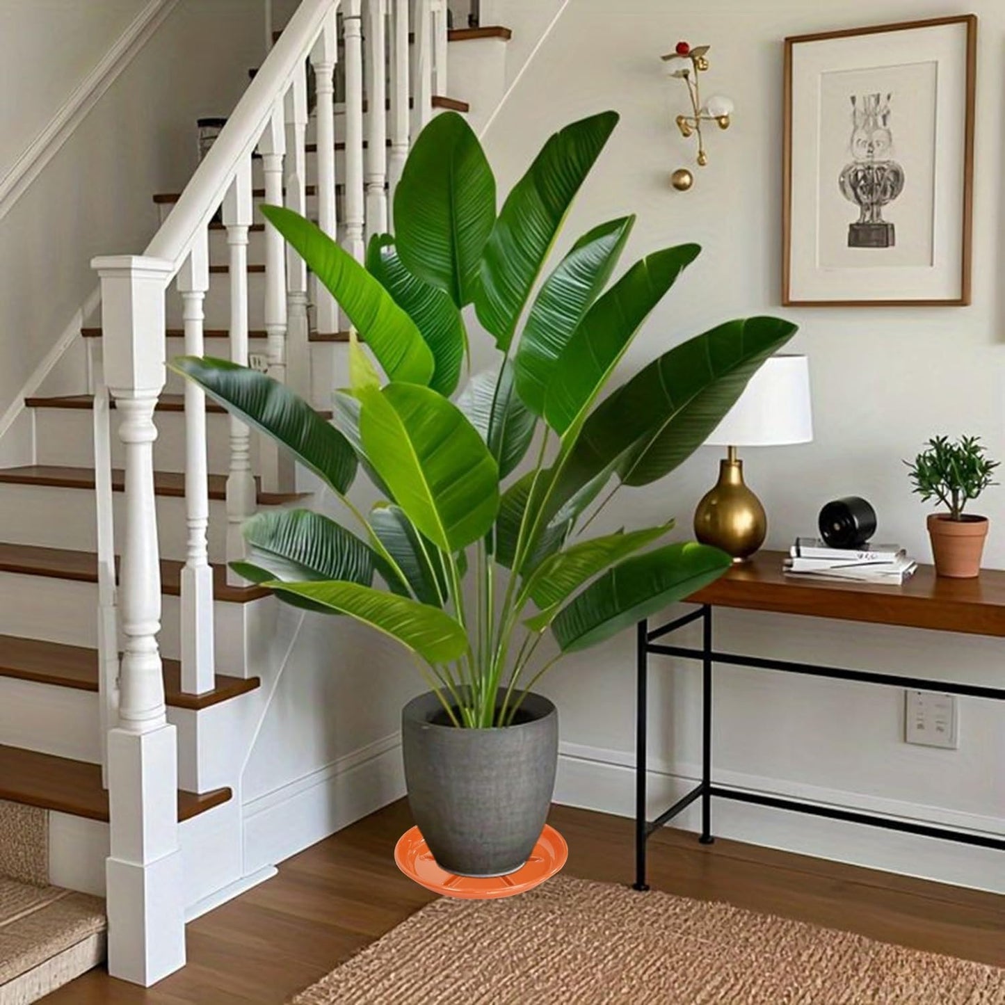 6 Pack of Plant Saucer 12 inch, Large Heavy Duty Plastic Bird Bath Bowl, Plant Drip Trays for Indoors Outdoor, Plant Water Tray for Planters, Red