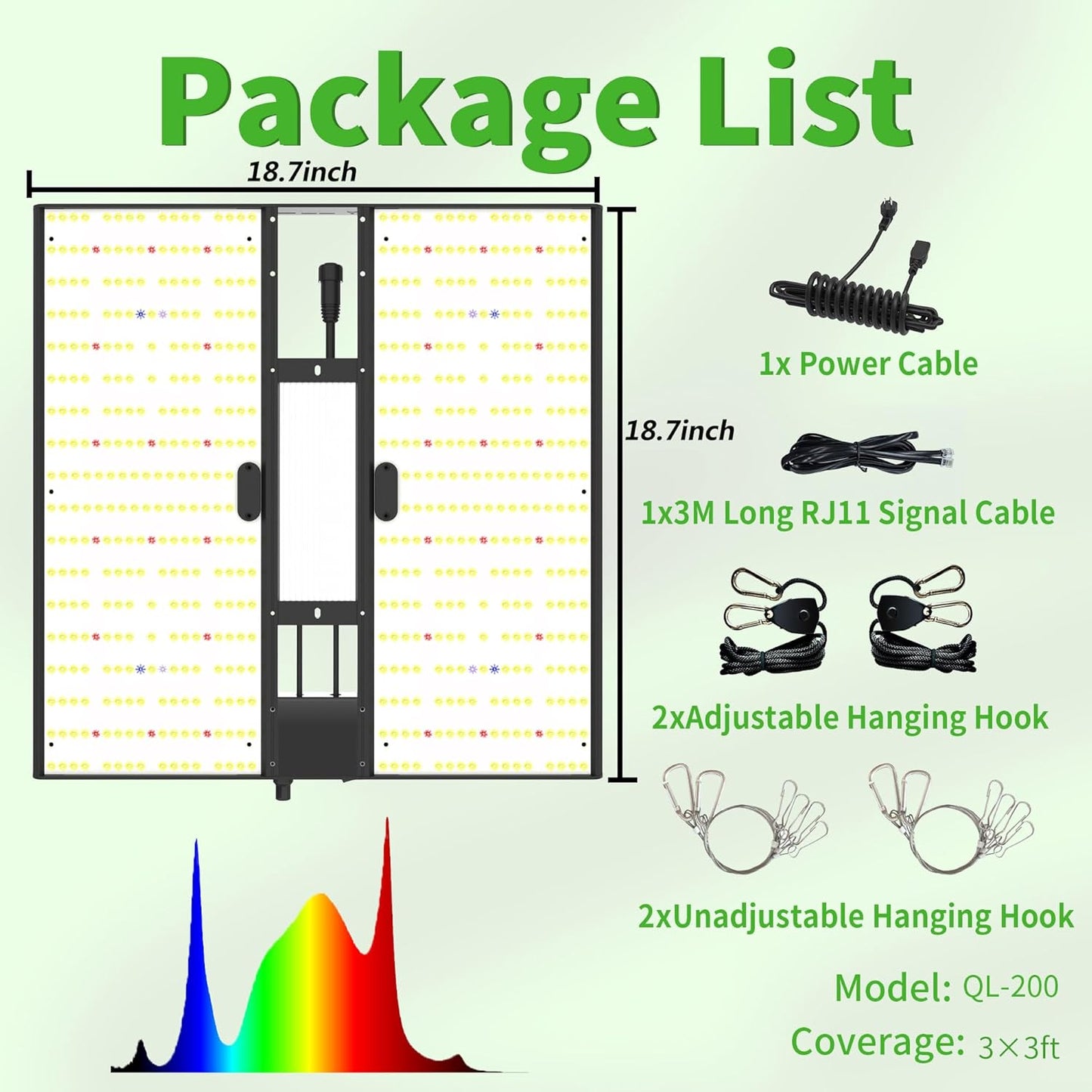 FARMLITE Grow Light for Indoor Plants Quantum Board Grow Light Full Spectrum Led Grow Lights Growing Lamp Daisy Chain Dimmable (200Watts)