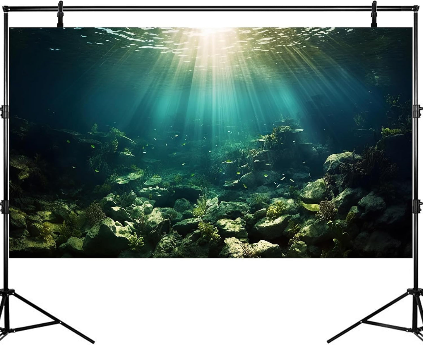 Deep Ocean Aquarium Background Under The Sea Fish Tank Background Underwater World Terrarium Backgrounds Ocean Floor Rock Aquatic Plants Aquarium Backdrop for Fish Tank Backgrounds Decors 72x18in