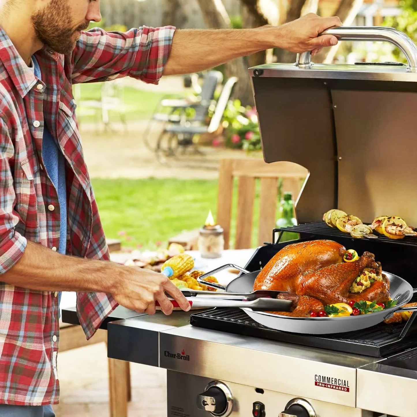 Al Pastor Skewer for Grill, 304 Stainless Steel Vertical BBQ Stand with 3 Removable Spikes (8"/10"/12") - Heavy-Duty Shawarma Rotisserie for Tacos, Gyros, Kebabs, Smoker Oven