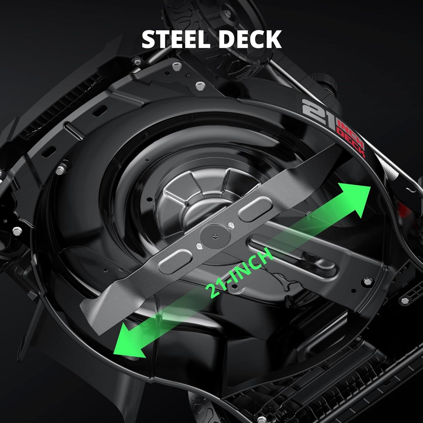 21" Gas Lawn Mower, Self-propelled Lawn Mower 3-in-1, 170cc OHV Engine with Forced Air Cooling, 6 Cutting Heights, 1.4-Bushel Grass Catcher