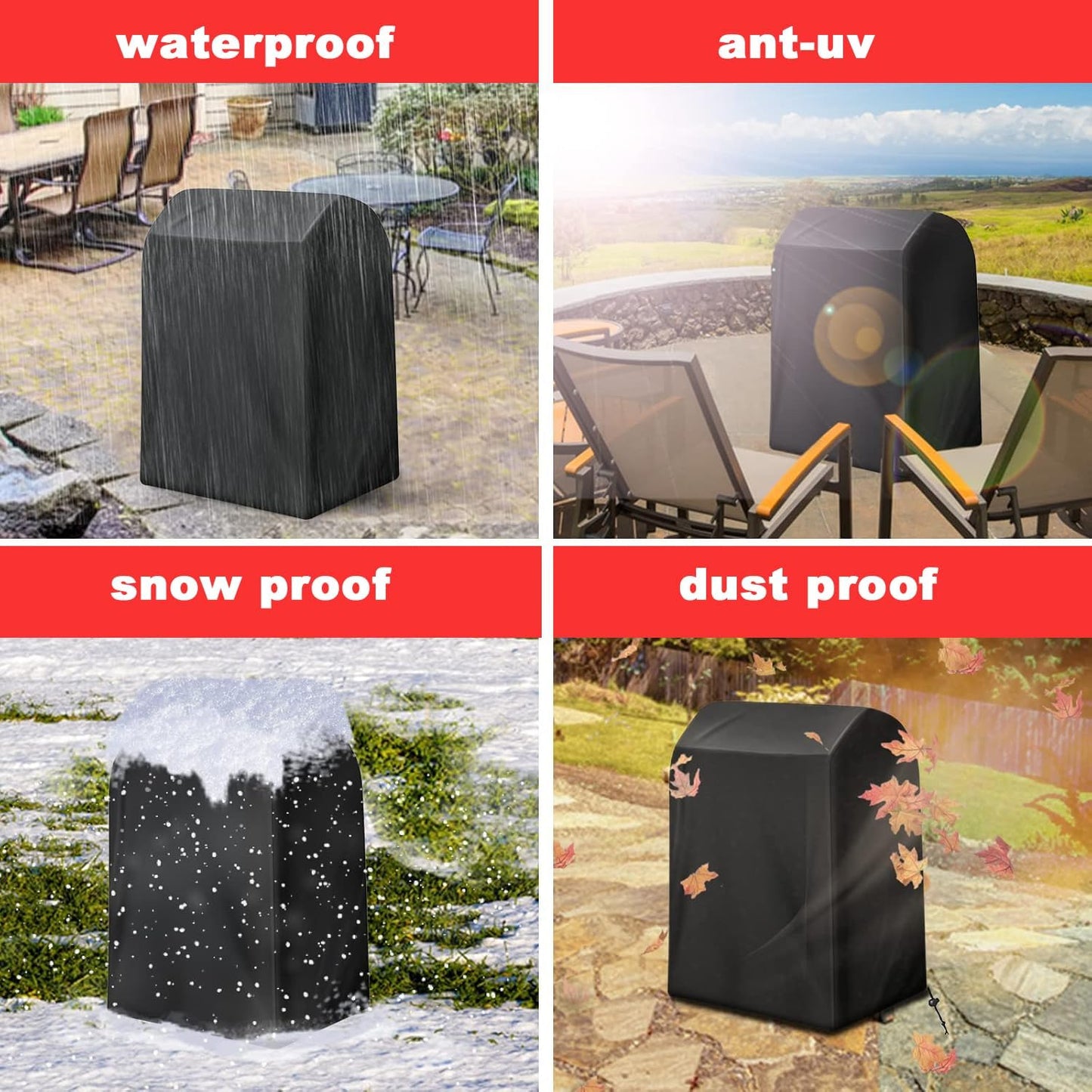 Grill Cover, 32-Inch Waterproof UV Resistant Heavy Duty Small BBQ Grill Cover for Outdoor Grill, Fit for Nexgrill Brinkmann Weber Char-Broil and More