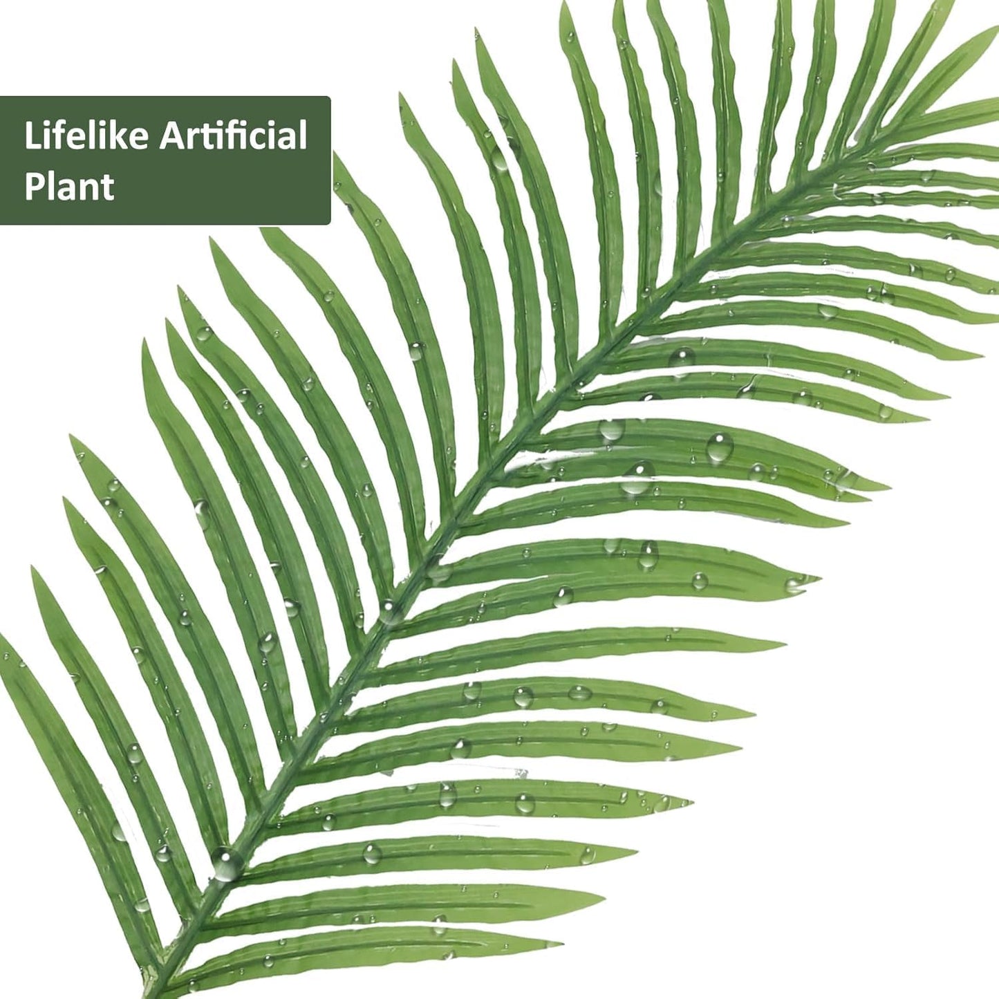 Artificial Fake Palm Tree 4FT 2Pack with White Planter & Free Moss, UV Resistant Artificial Palm Tree for Outdoors, Fake Plants for Poolside Home Room Decor, Faux Plants Outdoor Decor