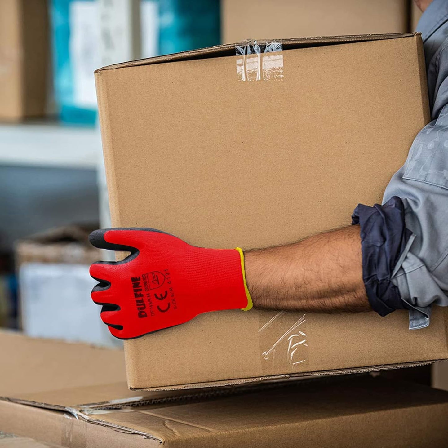 DULFINE Safety Work Gloves PU Coated-60 Pairs,Red Seamless Knit Glove with Polyurethane Coated Smooth Grip on Palm & Fingers, for Men and Women, Ideal for General Duty Work (Small)