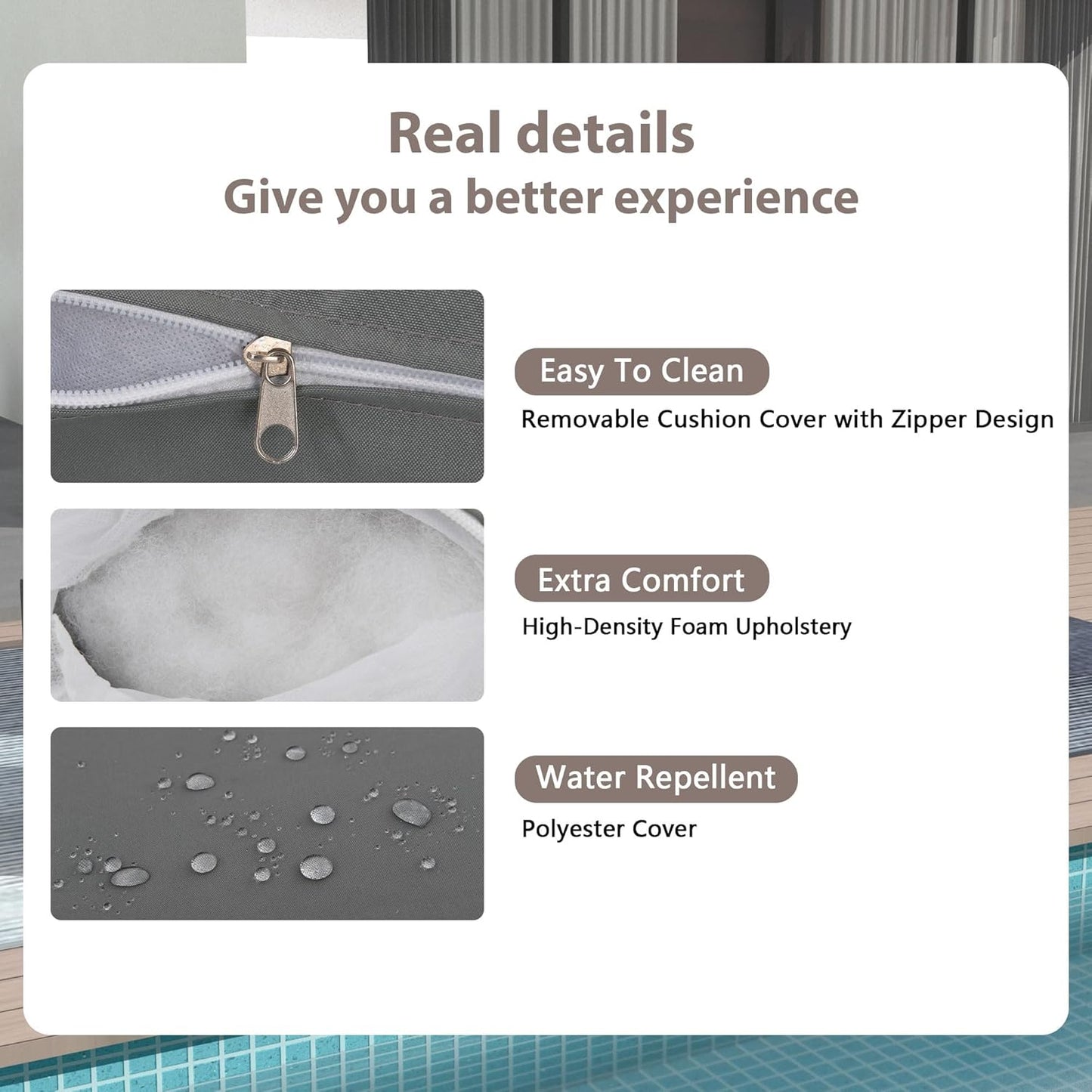 25-Pc Patio Furniture Set - 7 Piece Outdoor Rattan Sofa Set with 57" Fire Table and 17 Accessories, Modular Sofa Set for Garden/Poolside, Grey/Black