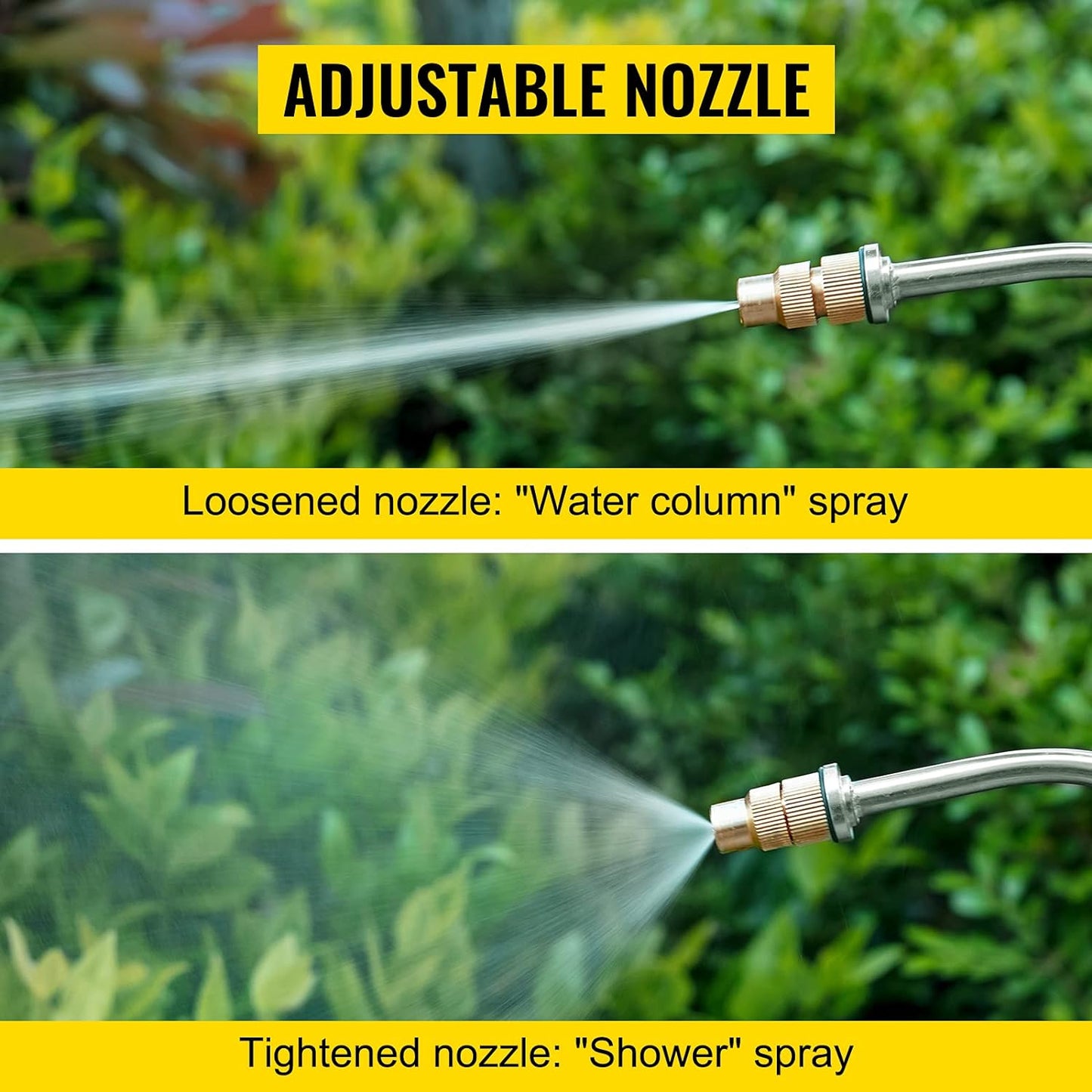 Happybuy 3.5 Gallon Stainless Steel Sprayer, 20" Wand & 3FT Reinforced Hose, Pressure Gauge, Safety Valve&Adjustable Nozzle, Garden Weed Pump Sprayer for Lawn, Gardening