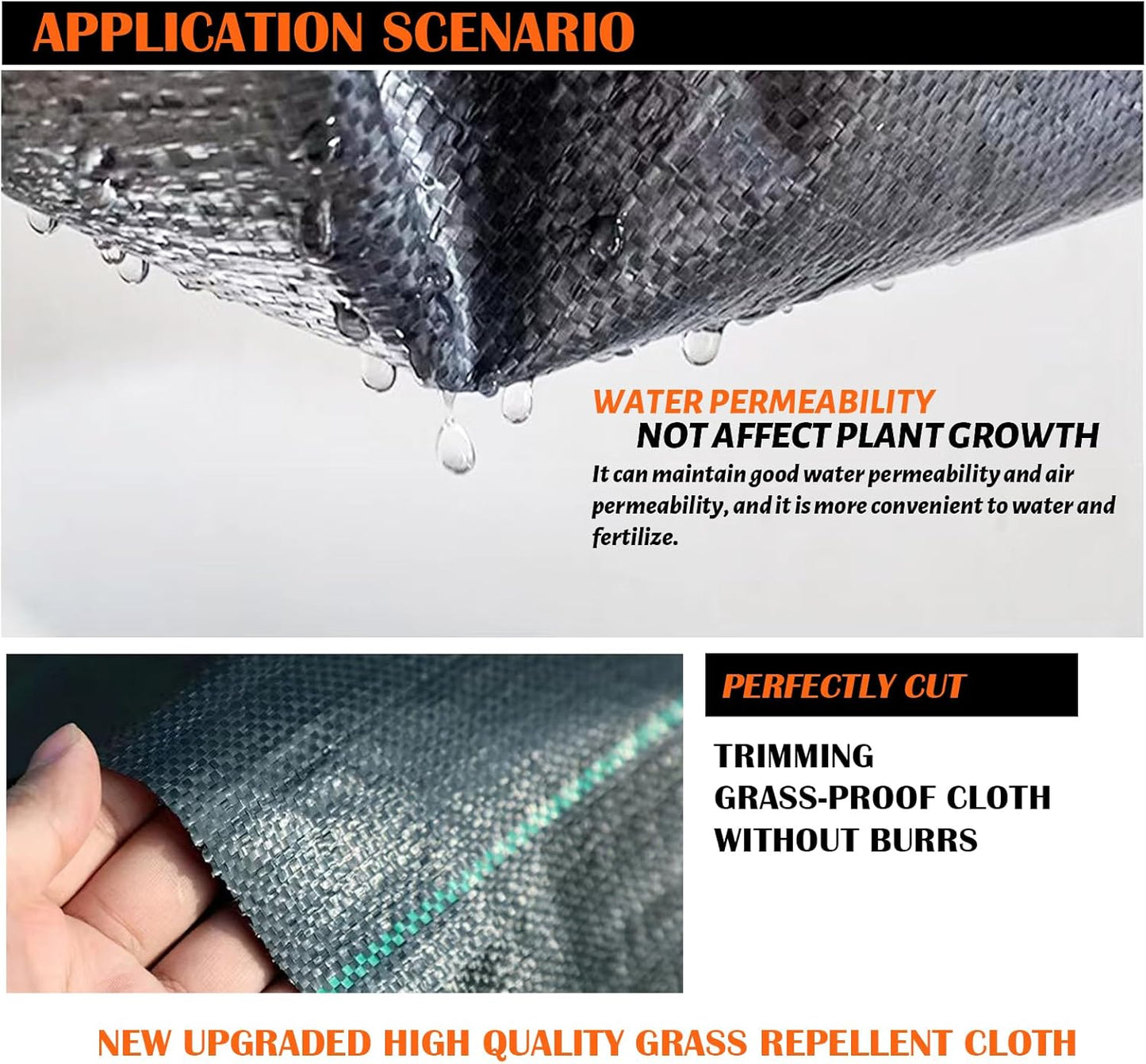 3Size Weed Barrier Landscape Fabric Heavy Duty Woven Ground Cover Weed Cloth Geotextile Fabric Driveway Fabric (3x200FT)