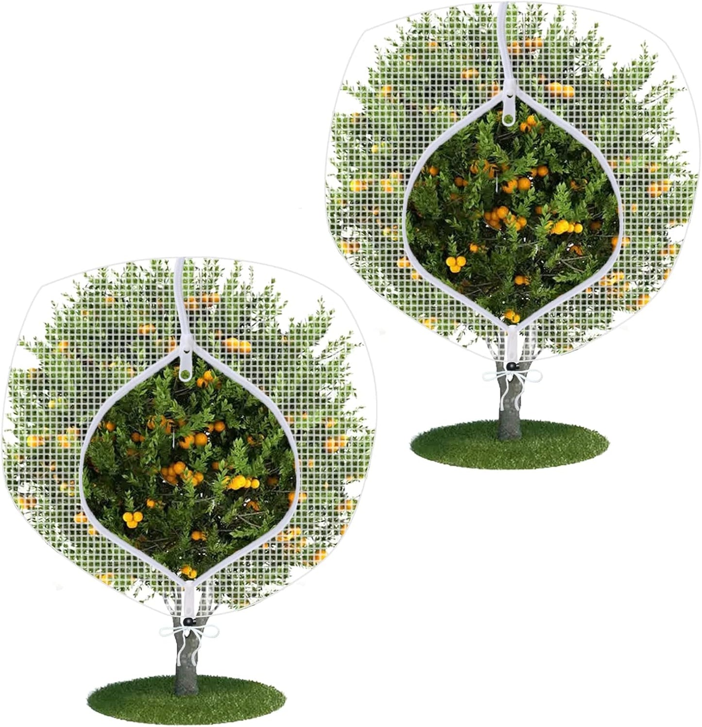 Fruit Tree Netting Covers with Zipper to Protect from Squirrels and Birds Large Netting for Fruit Trees Net Protection, White, 71" x 75", 2 Pack