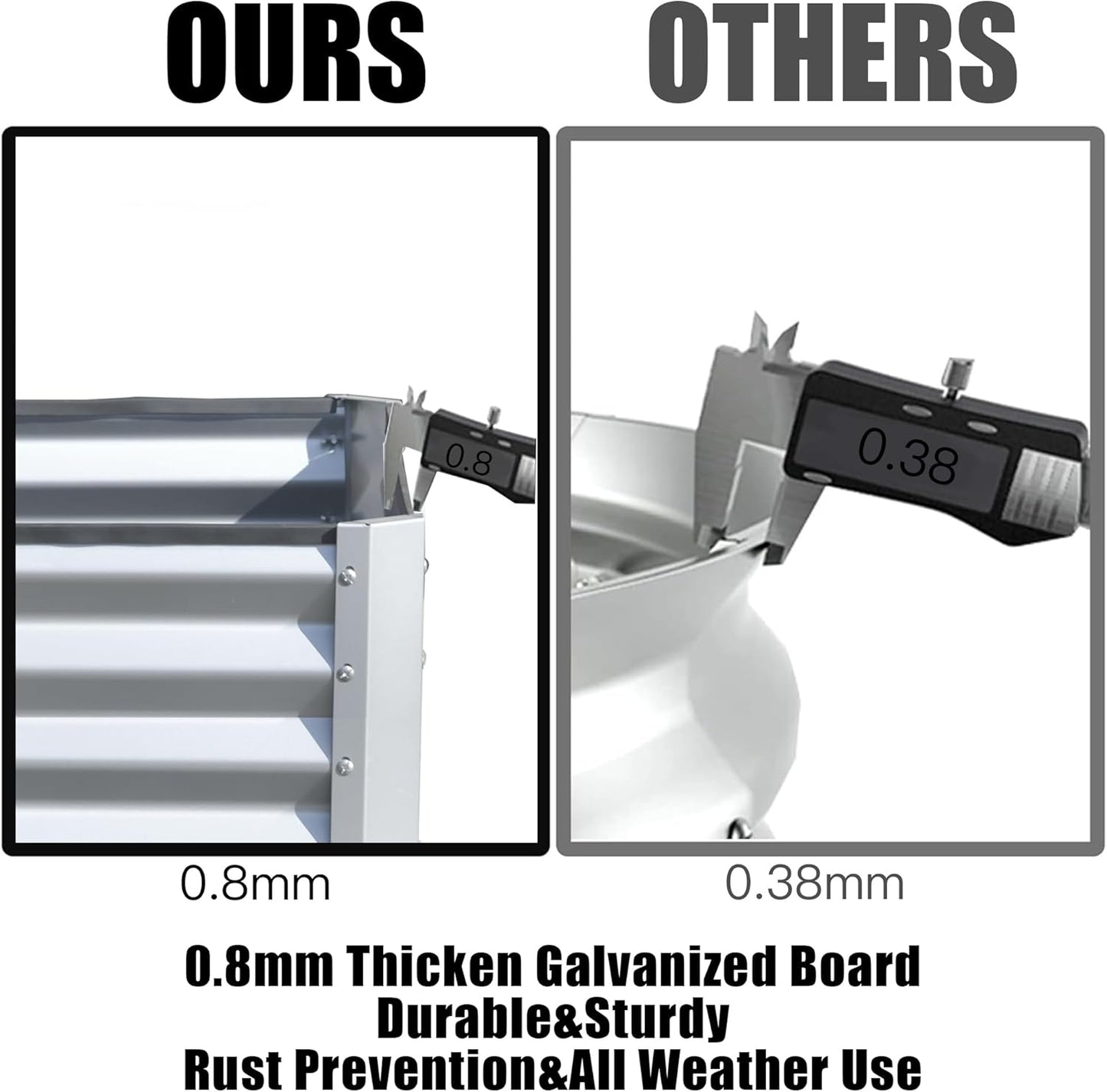 Domi Galvanized Raised Garden Bed, Outdoor Planter Garden Boxes Large Metal Planter Box for Gardening Vegetables Fruits Flowers, Silvery (6x3x2ft)