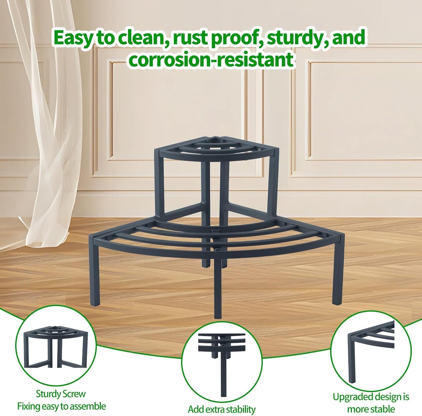 Aluminum 2-Tier Plant Stand Lightweight, Sturdy, and Rust-Free Corner Shelf Ladder Rack Perfect for Indoor and Outdoor Greenery Display