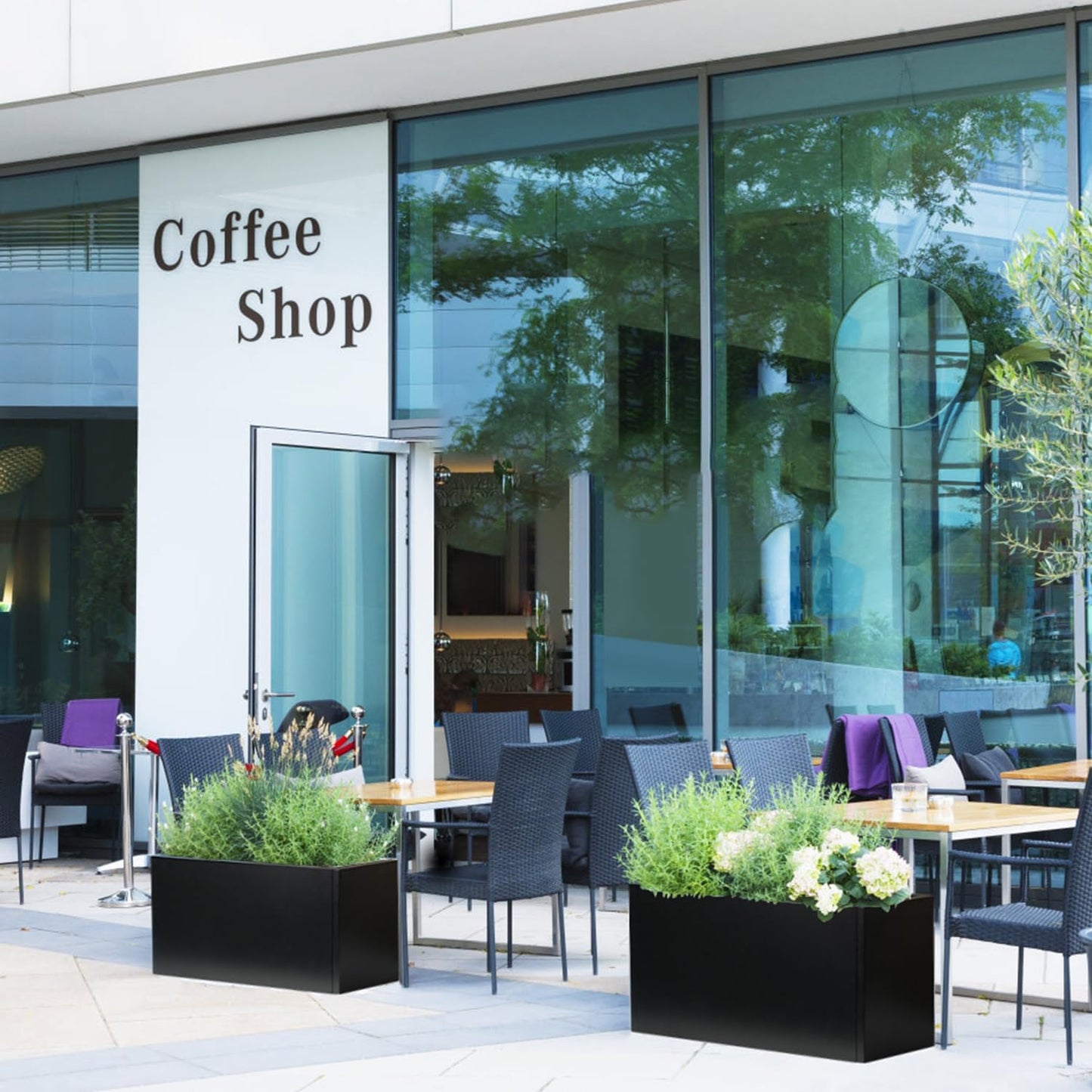 Galvanized Steel Metal Planter Rectangular Indoor Black Planter Box Large Outdoor Planters Steel 25" Lx 11" W x 13" H Commercial Residential for Patio, Deck, Garden