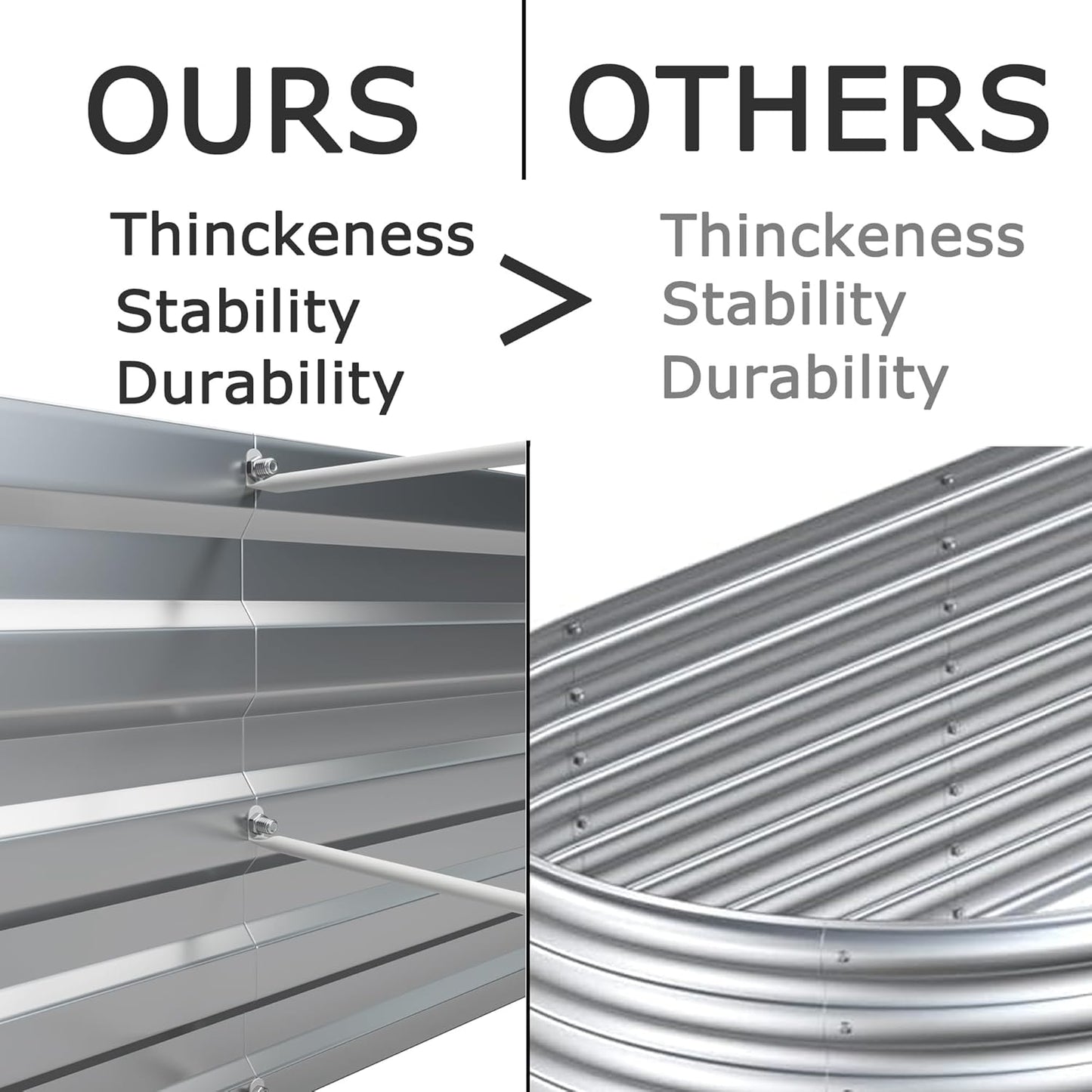 8x4x1ft(2 Pack) Galvanized Raised Garden Bed,Outdoor Planter Box Metal Patio Kit Planting Bed for Vegetables Flowers Herb,Grey