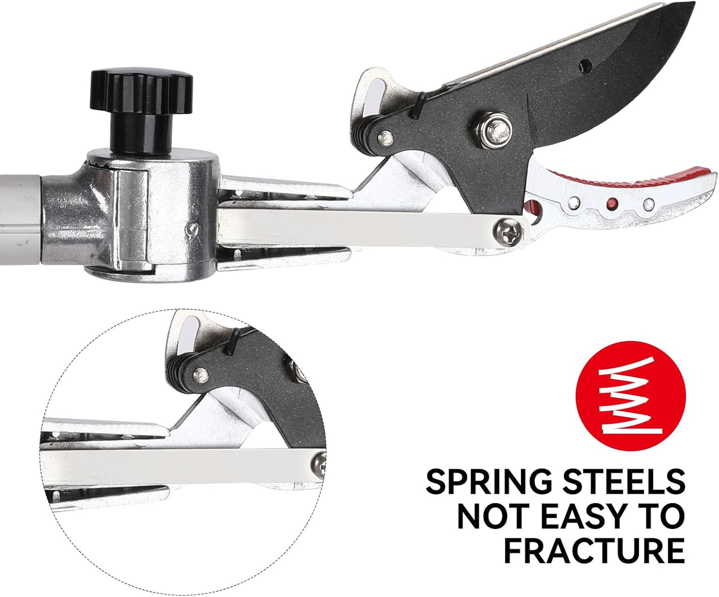 Extendable Tree Cutter, 3.67-5.45 FT Telescopic Pole Pruner, Lightweight Aluminum Handle, Teflon-Coated Blade, Cuts Up to 1/2 Inch, Ideal for Fruit Picking & Tree Branch Cutting | LFX101