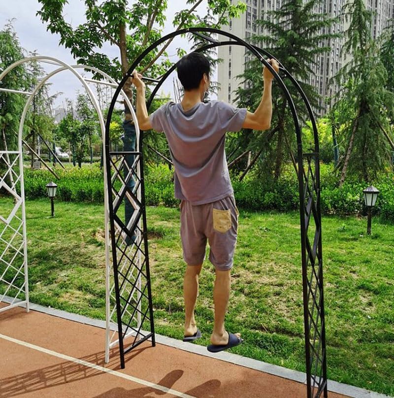 Heavy Duty Steel Garden Arbor & Trellis Arch for Grape Vines Climbing Plants Pergola Outdoor Theme Decoration Archway 180cm 260cm 340cm 140cm (Color : Black, Size : 118" W x 91" H)