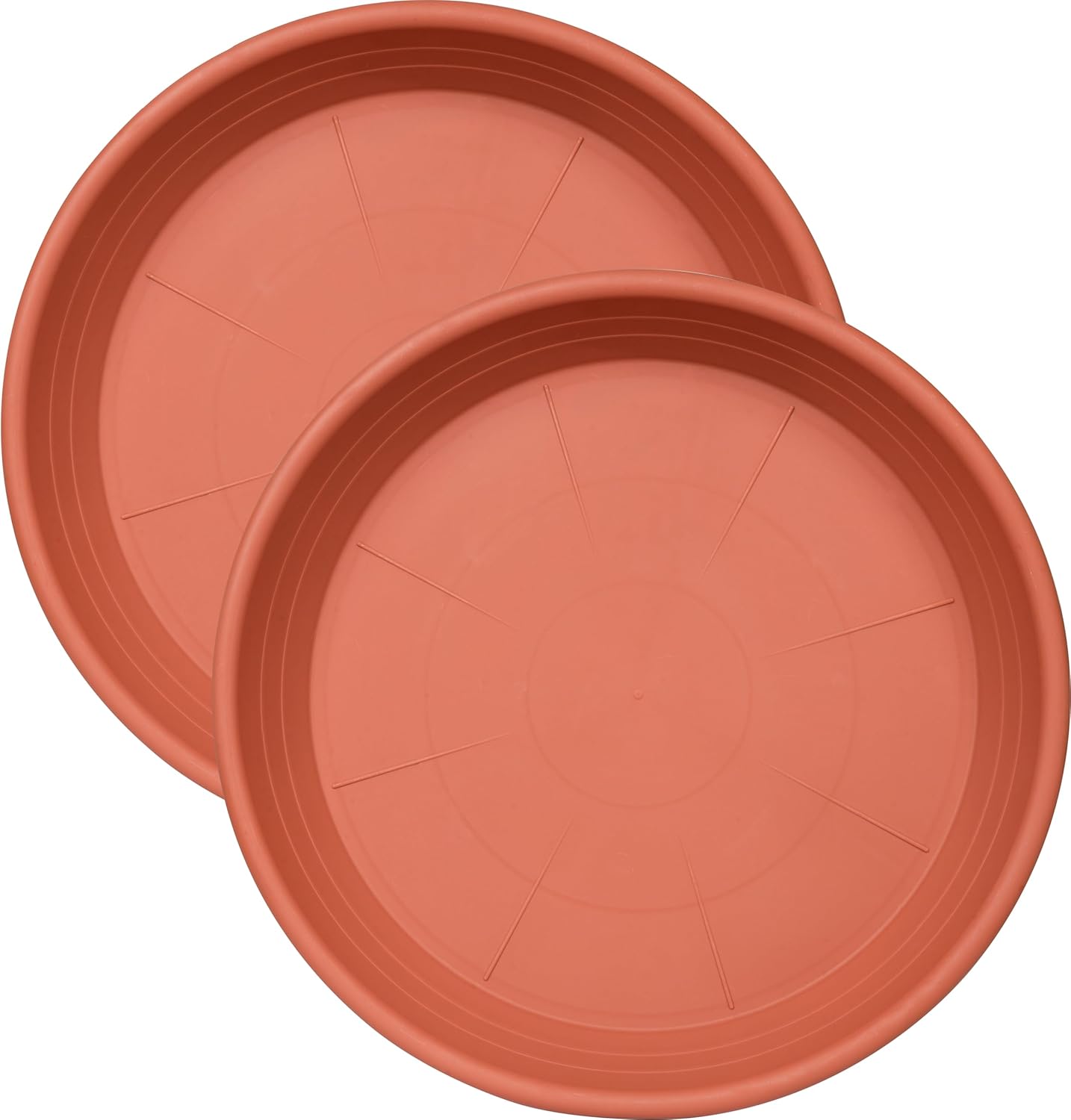 2 Pack of Plant Saucer 12 inch, 12 inch Plastic Plant Drip Trays, Heavy Duty Plant Trays for Indoors no Holes, Plant Water Tray for Planters (Terracotta)