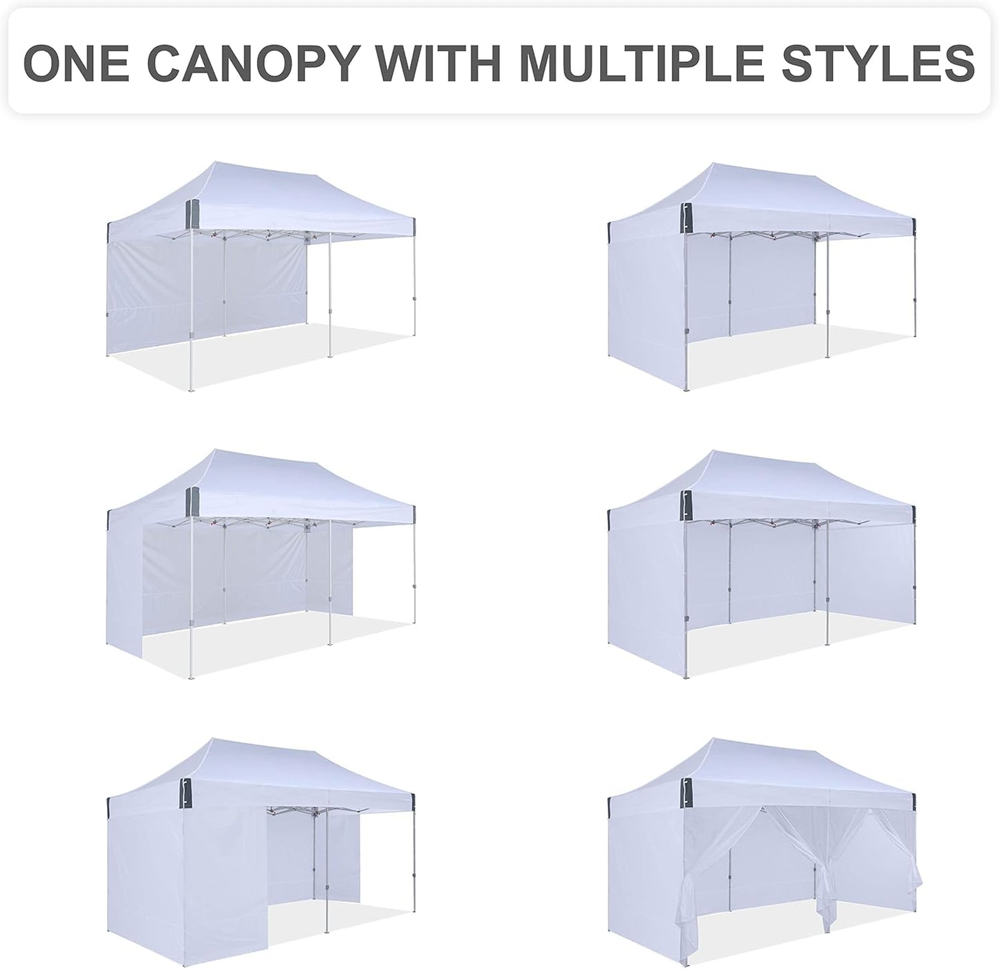 10x20 pop up Canopy Tent, Eazy up Outdoor Patio Canopy Tent with sidewalls, Heavy Duty Commercial Instant Canopy Tent with Sand Bags for Deck, Party, Camping, Backyard, Playground, White