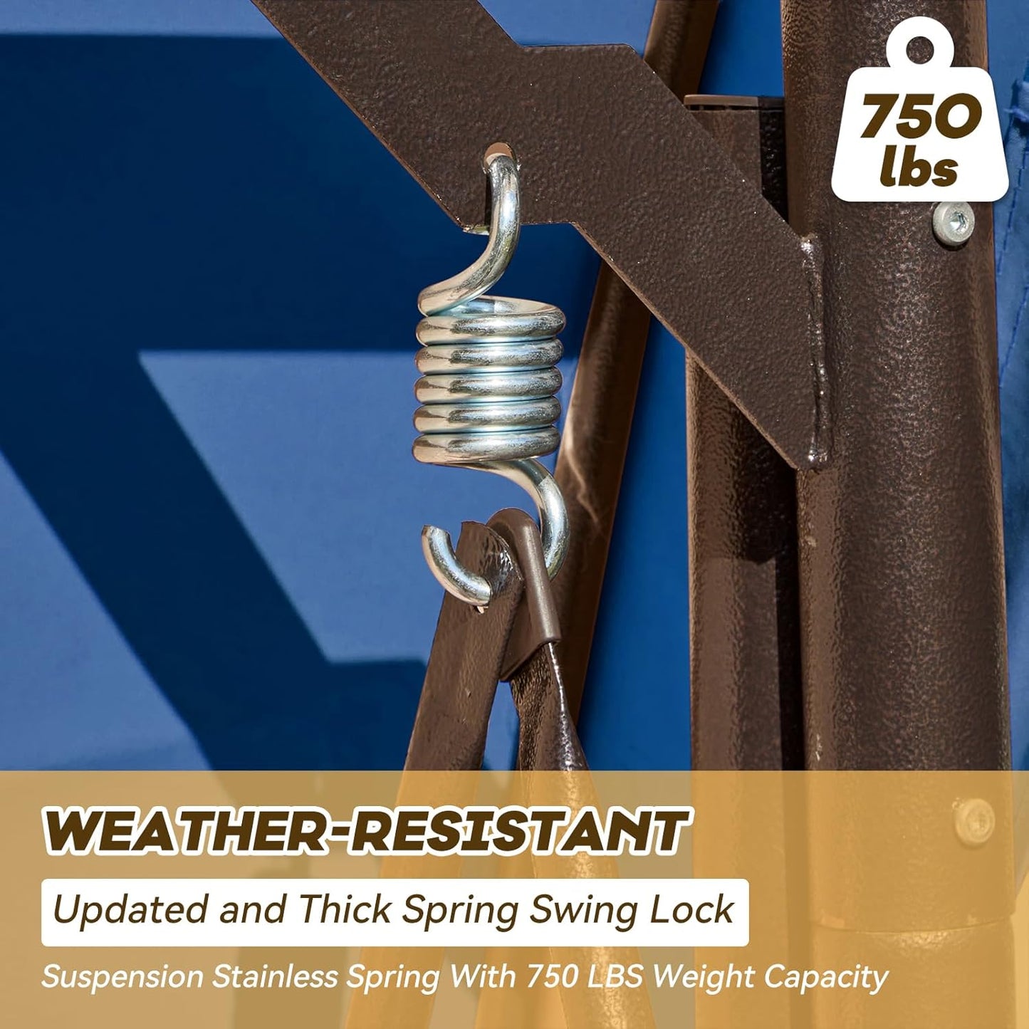 3 in 1 Outdoor Porch Swing with Adjustable Canopy, 3 Seat Outdoor Swing for Adults, Patio Swing Chair with Thickened Cushions,Pillows & Cup Holders for Backyard, Porch, Garden (Blue)